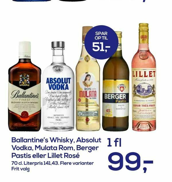 Ballantine S Whisky Absolut Vodka Mulata Rom Berger Pastis Eller