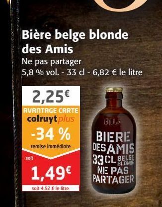 Promo Bi Re Belge Blonde Des Amis Chez Colruyt