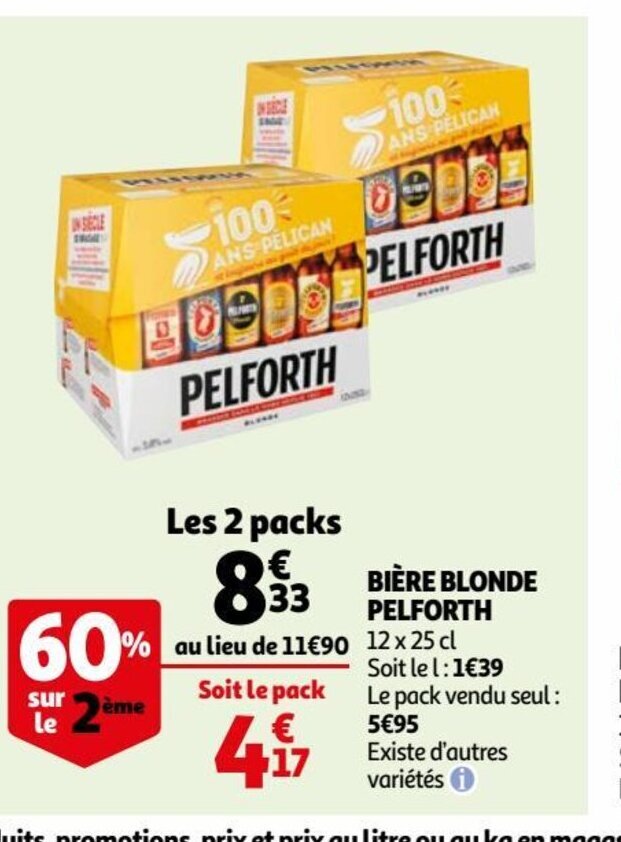 Promo Bi Re Blonde Pelforth Chez Auchan Supermarch