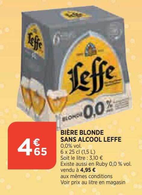 Promo Bière Blonde Sans Alcool Leffe chez Bi1