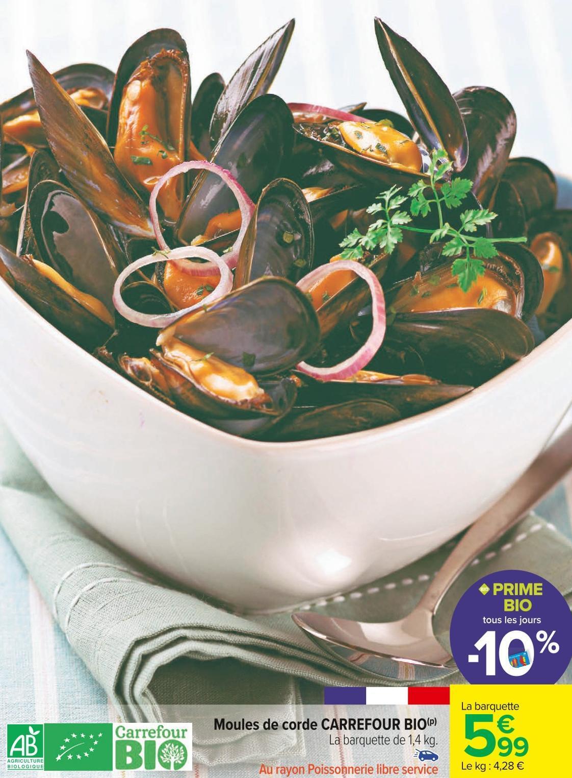 Promo Carrefour Bio Moules De Corde Chez Carrefour Market