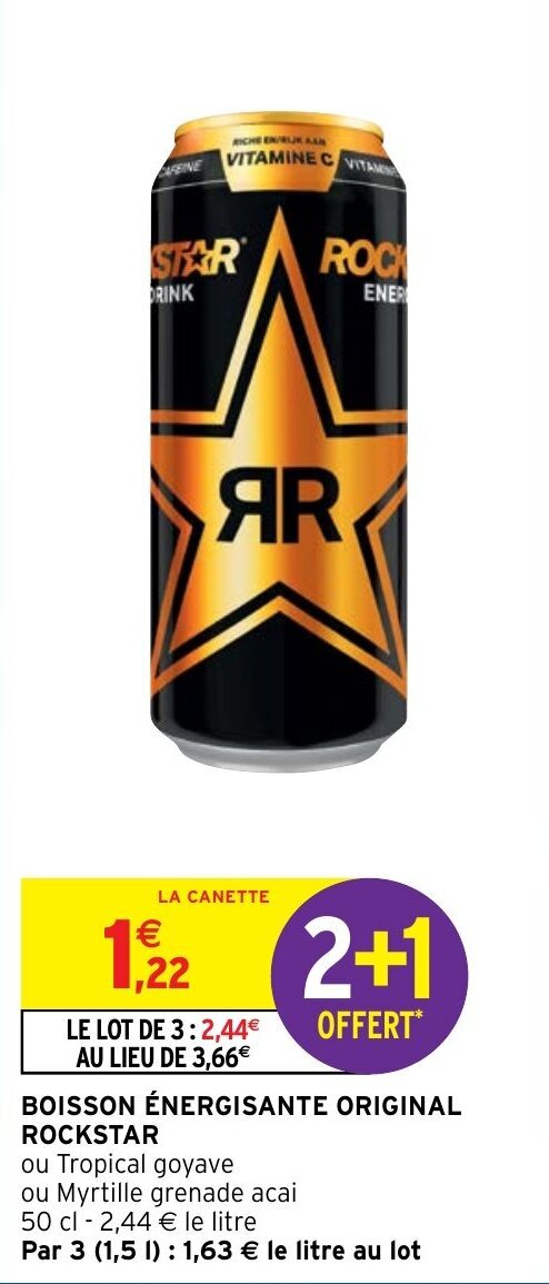 Promo ROCKSTAR boisson énergisante original chez Intermarché Hyper