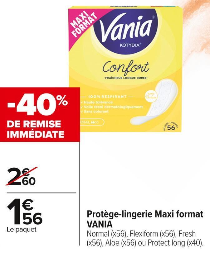 Promo Vania protège lingerie maxi format chez Carrefour Market