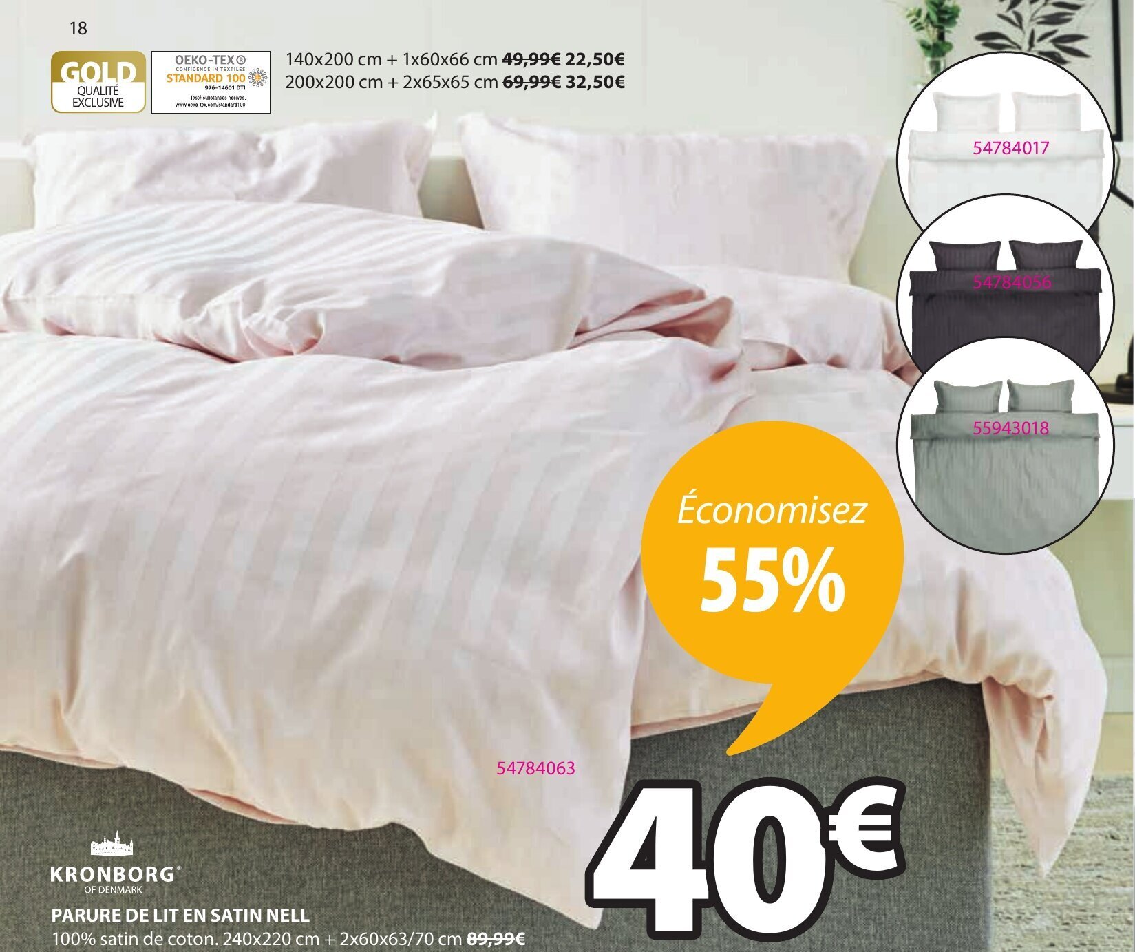 Promo Kronborg Parure De Lit En Satin Nell Chez Jysk