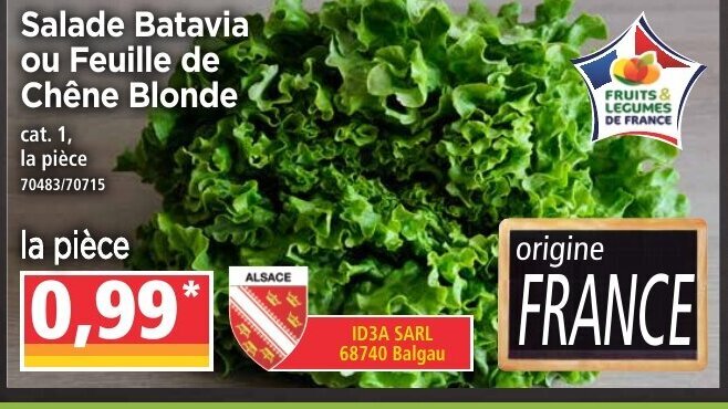 Promo Salade batavia ou feuille de chêne blonde chez Norma