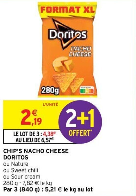 Promo Doritos Chip S Nacho Cheese Chez Intermarch Hyper