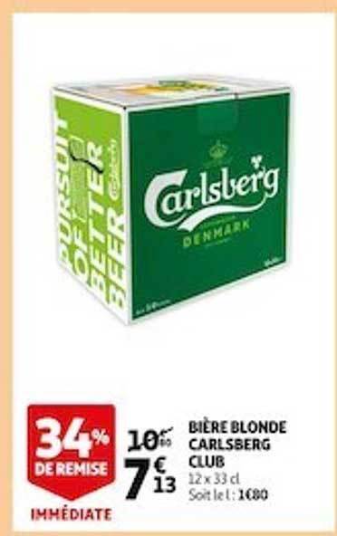 Promo Bi Re Blonde Carlsberg Club Chez Auchan