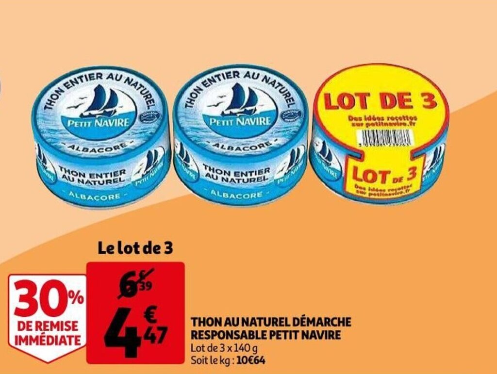 Promo Thon Au Naturel D Marche Responsable Petit Navire Chez Auchan