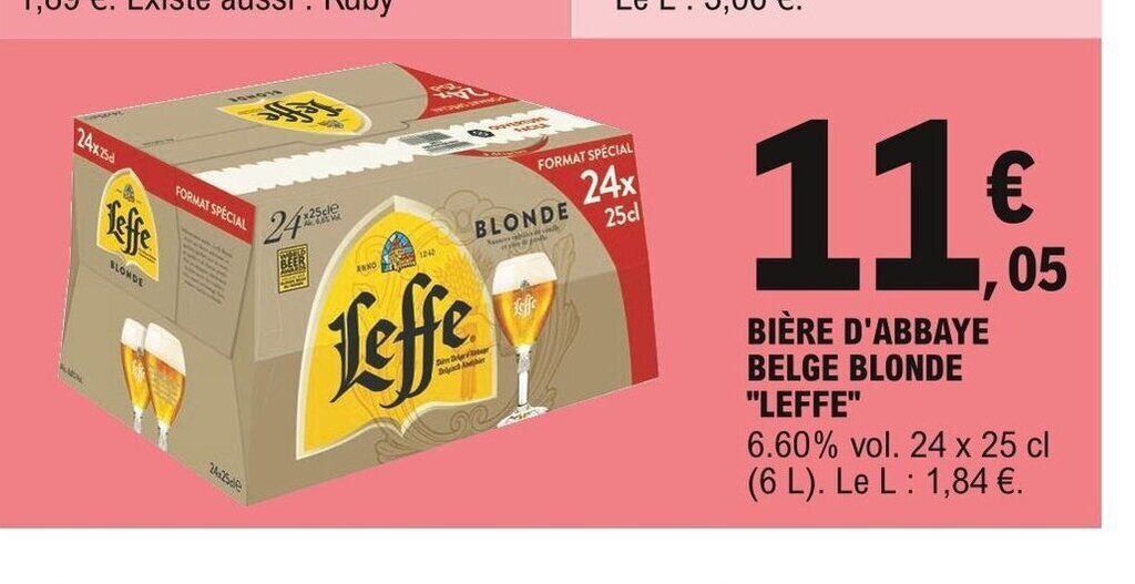 Promo Leffe Bière d Abbaye Belge Blonde chez E Leclerc