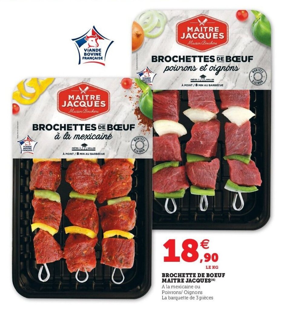 Promo Brochette De Boeuf Maitre Jacques Chez Super U