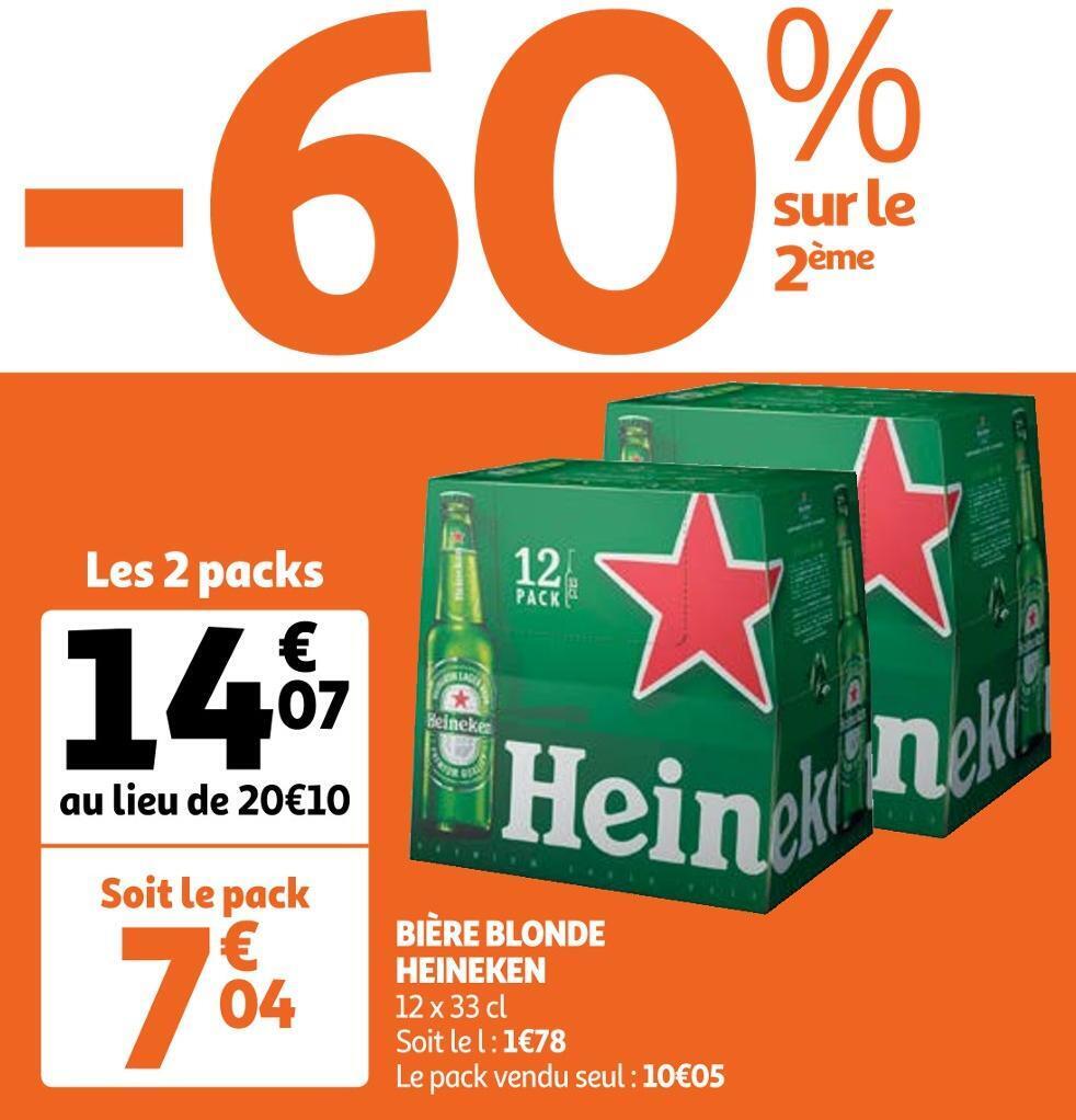 Promo Heineken Bi Re Blonde Chez Auchan