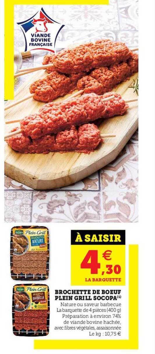 Promo Brochette De Boeuf Plein Grill Socopa Chez U Express