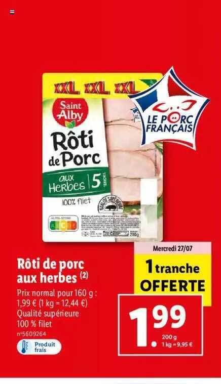 Promo R Ti De Porc Aux Herbes Chez Lidl