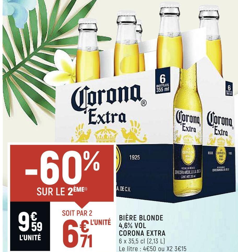 Promo Corona Extra Bi Re Blonde Vol Chez Spar