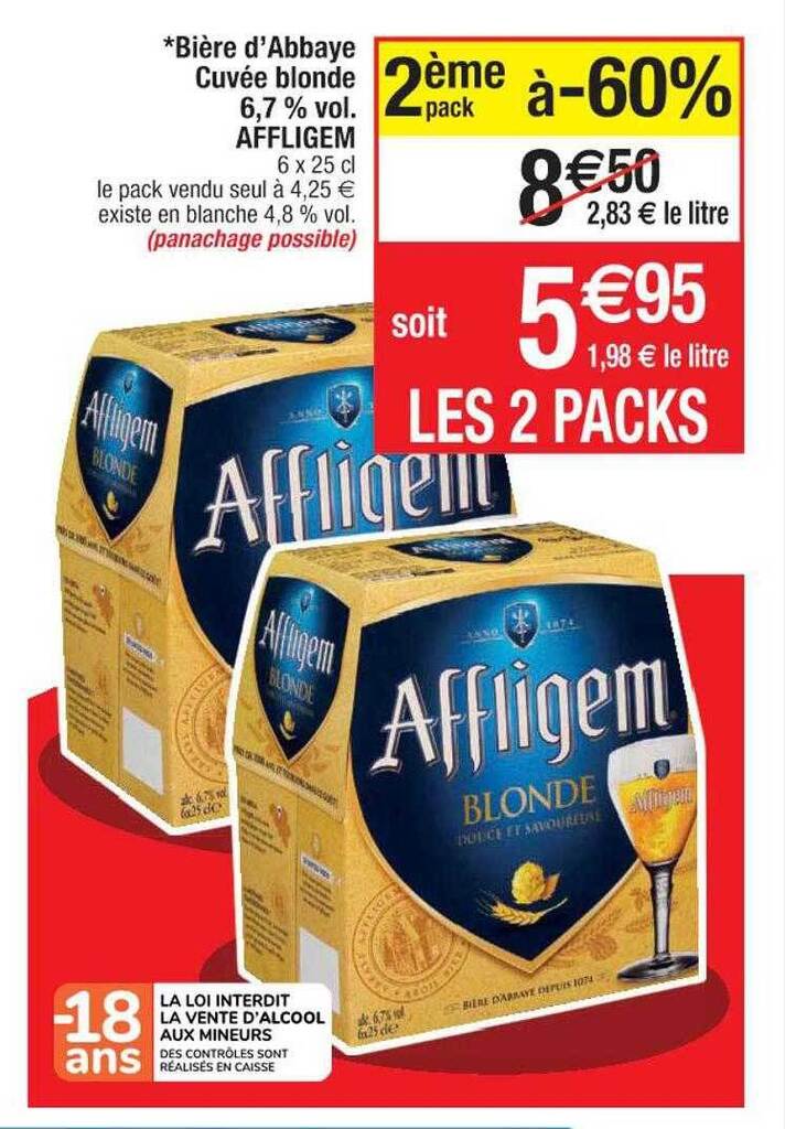 Promo Bi Re D Abbaye Cuv E Blonde Vol Affligem Me Pack