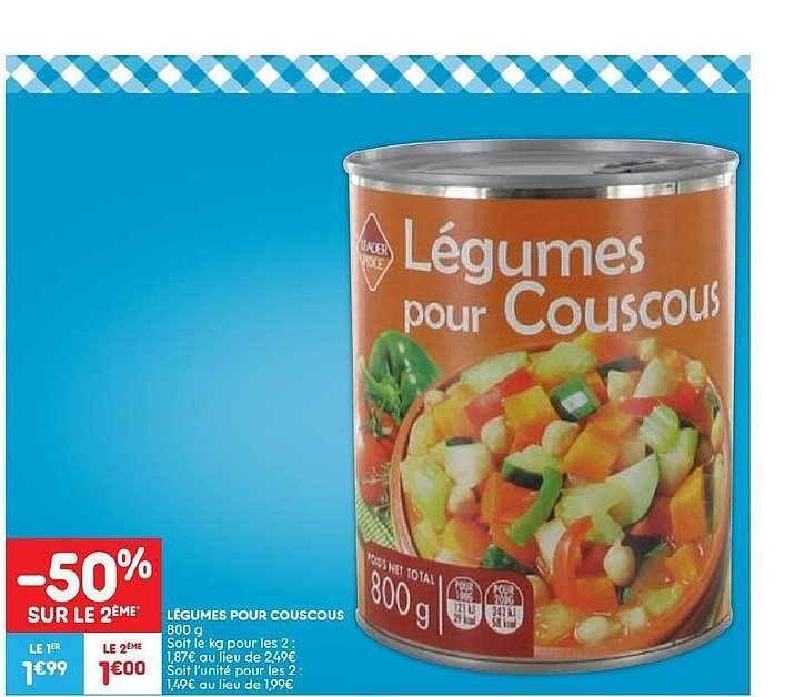 Promo Légumes pour couscous 800g chez Leader Price