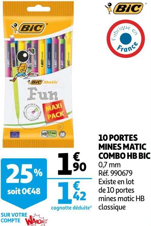 Promo Bic 10 Portes Mines Matic Combo Hb Chez Auchan