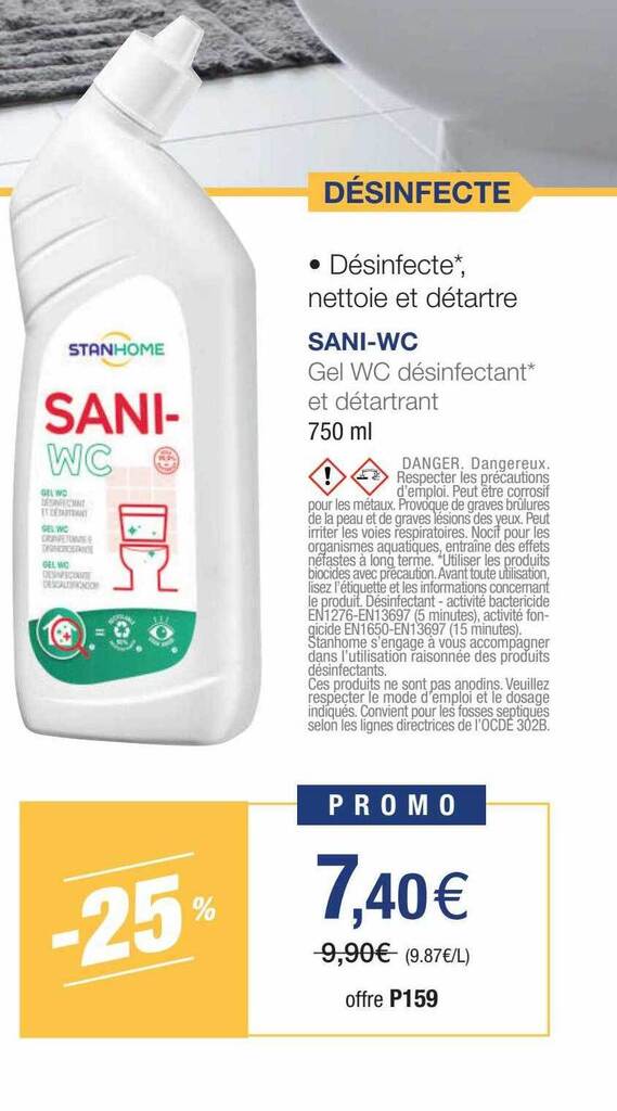 Promo Gel wc désinfectant et détartrant chez Stanhome