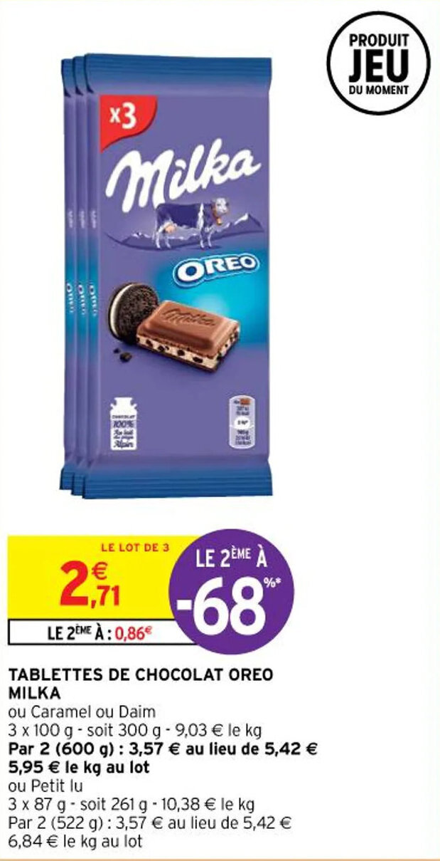 Promo Milka Tablettes De Chocolat Oreo Chez Intermarch