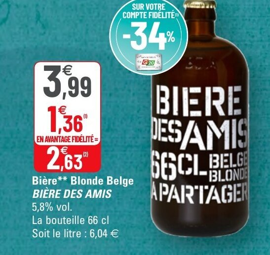 Promo Bi Re Blonde Belge Bi Re Des Amis Chez G