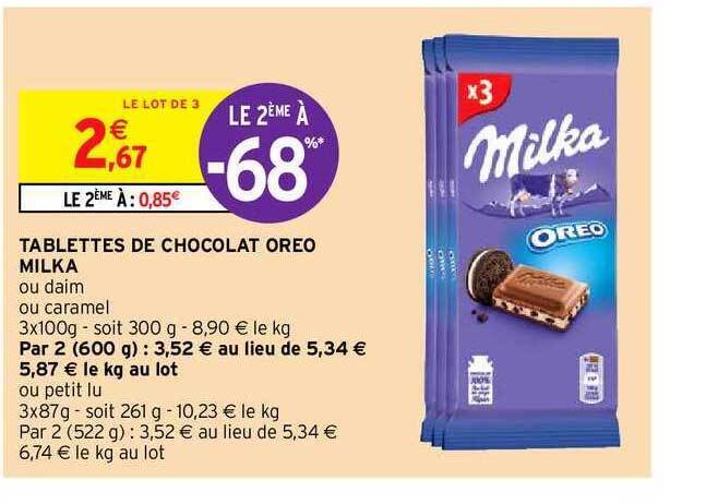 Promo Tablettes De Chocolat Oreo Milka Chez Intermarch