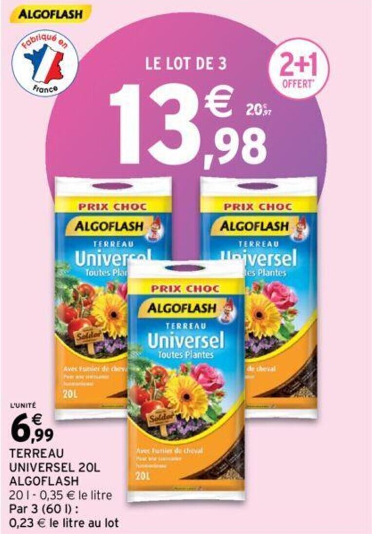 Promo Algoflash Terreau Universel L Chez Intermarch