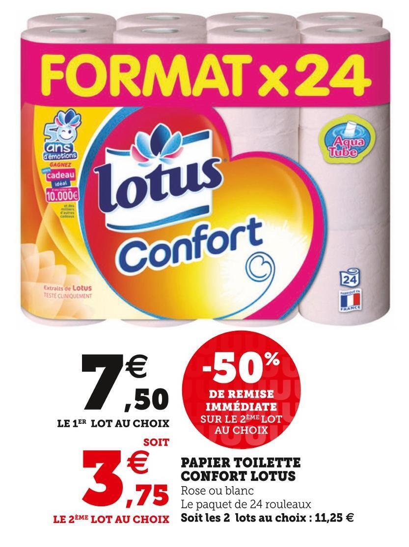 Promo Lotus Papier Toilette Confort Chez Super U