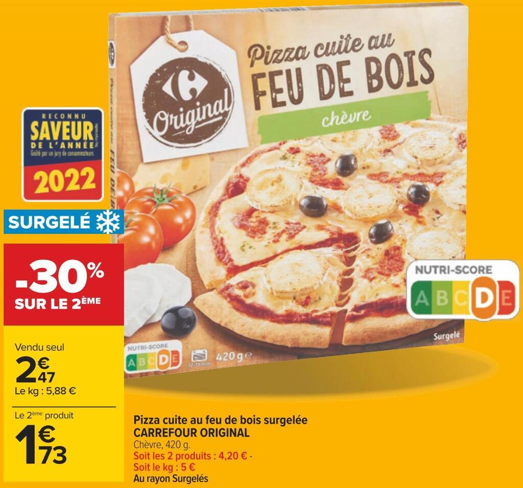 Promo Carrefour Original Pizza Cuite Au Feu De Bois Surgel E Chez Carrefour