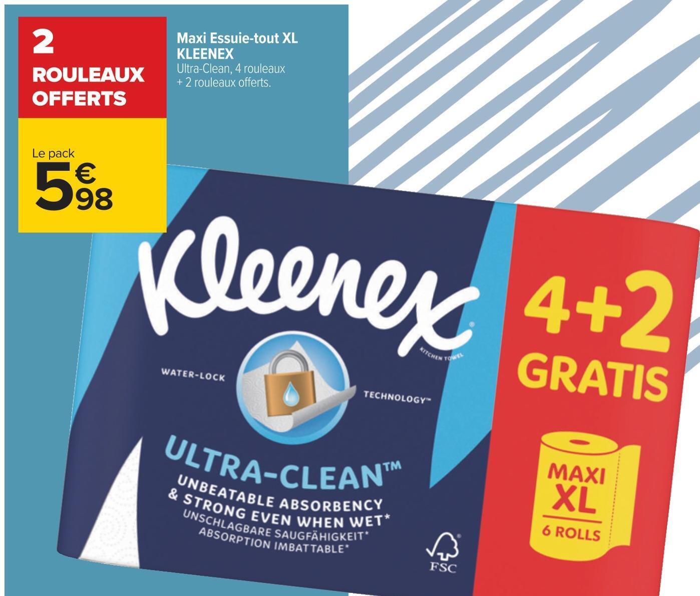 Promo Kleenex Maxi Essuie Tout Xl Chez Carrefour