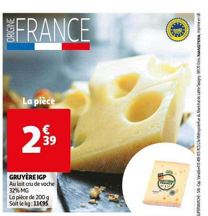 Promo Gruyère igp chez Auchan