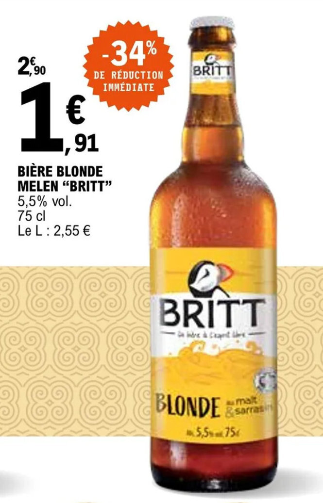 Promo Britt Bi Re Blonde Melen Chez E Leclerc