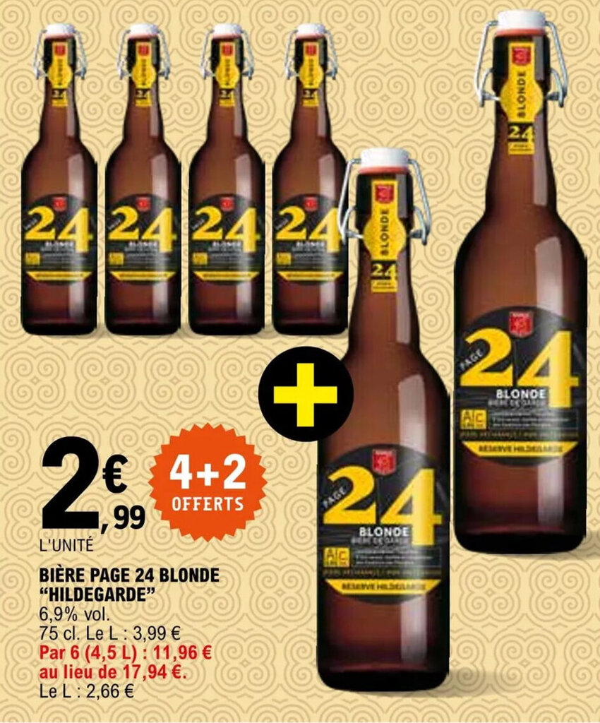 Promo HILDEGARDE bière page 24 blonde chez E Leclerc