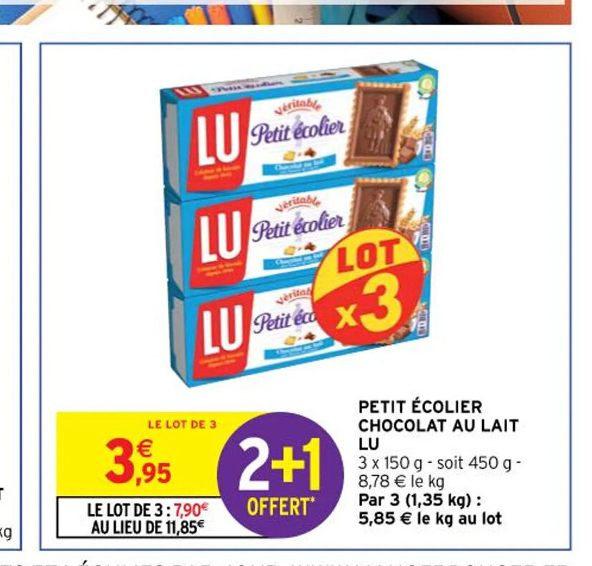 Promo Lu Petit écolier Chocolat Au Lait chez Intermarché