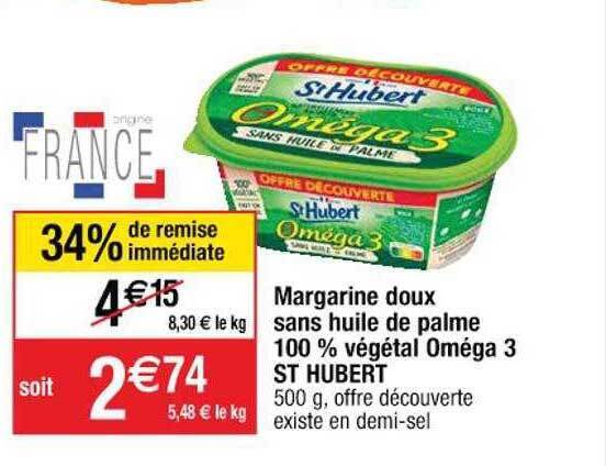 Promo Margarine Doux Sans Huile De Palme V G Tal Om Ga St