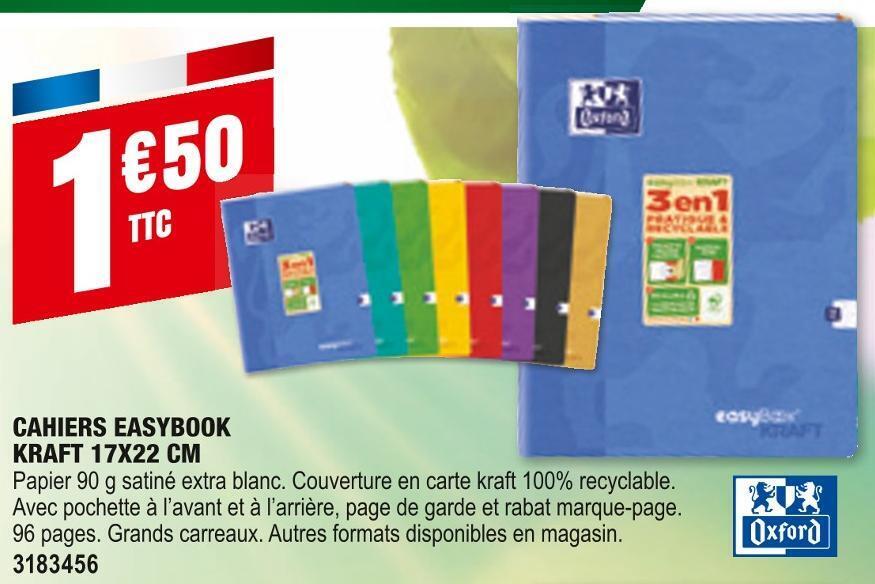 Promo Oxford Cahiers Easybook Kraft X Cm Chez Plein Ciel