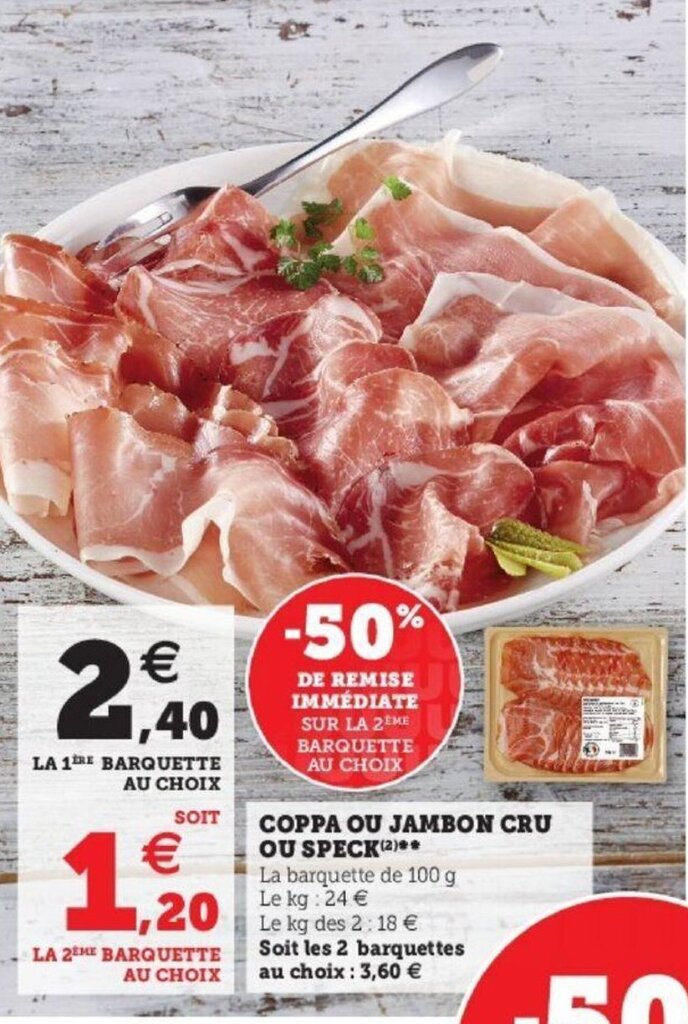 Promo Coppa Ou Jambon Cru Ou Speck Chez Super U