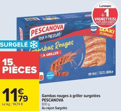 Promo Pescanova Gambas Rouges Griller Surgel Es Chez Carrefour