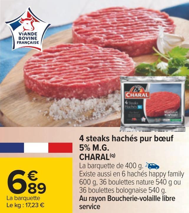 Promo Charal Steaks Hach S Pur B Uf M G Chez Carrefour