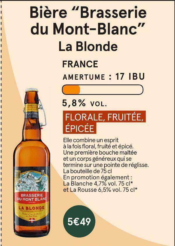 Promo Brasserie Du Mont Blanc Bi Re La Blonde Chez Monoprix