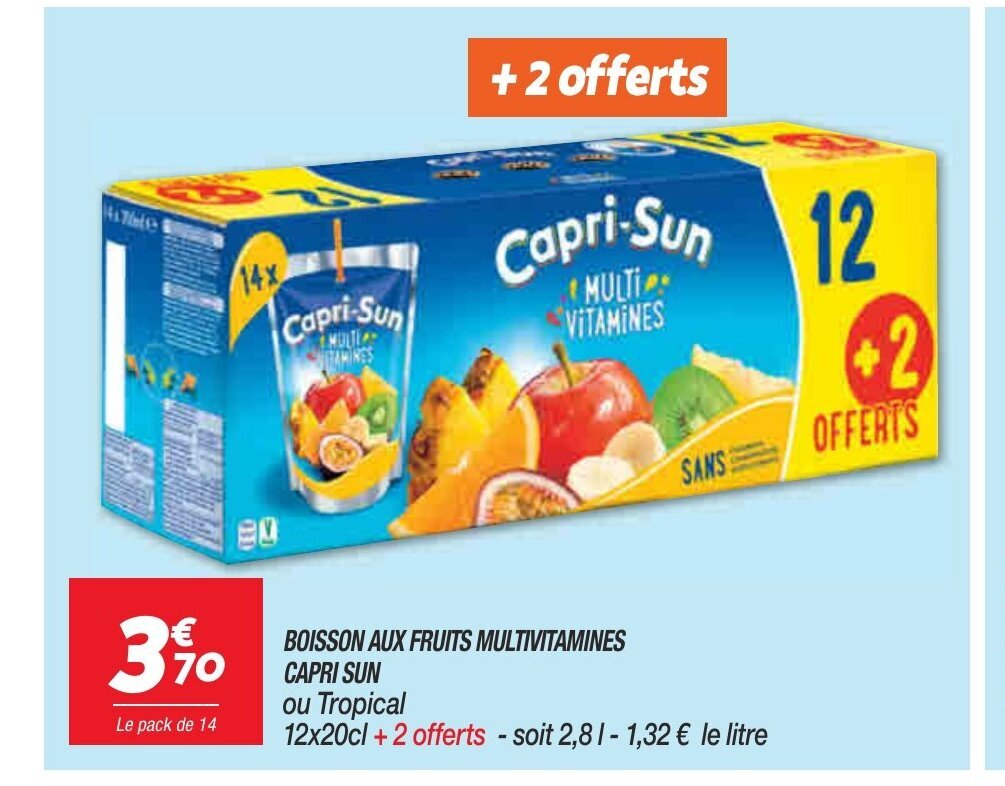 Promo Capri Sun Boisson Aux Fruits Multivitamines Chez Netto