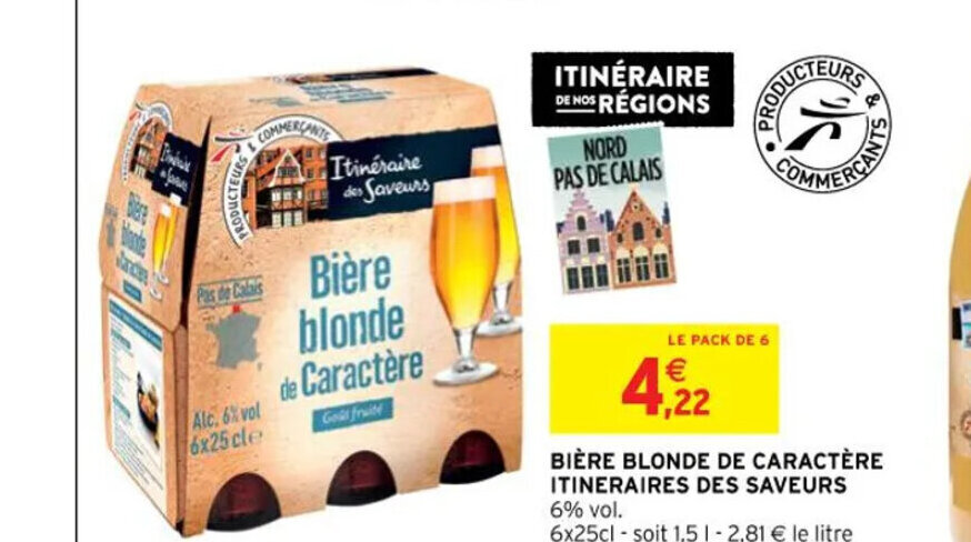 Promo Bière Blonde de Caractère itineraires Des Saveurs chez Intermarché