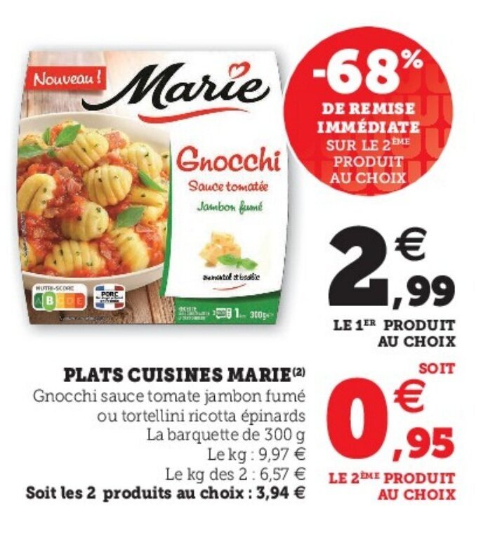 Promo Plats Cuisines Marie Chez Super U