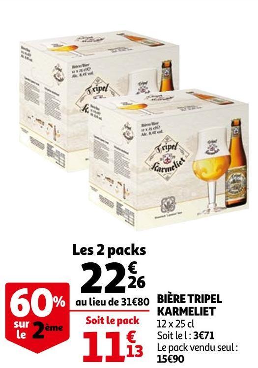 Promo Karmeliet Bi Re Tripel Chez Auchan