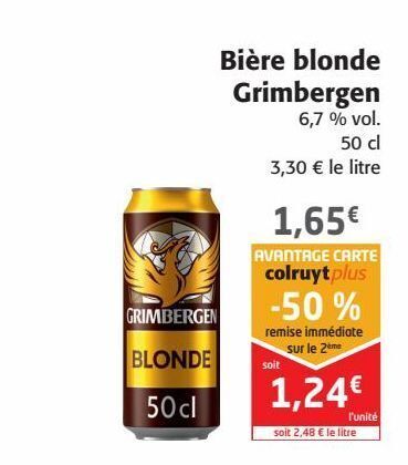 Promo Bière blonde grimbergen chez Colruyt