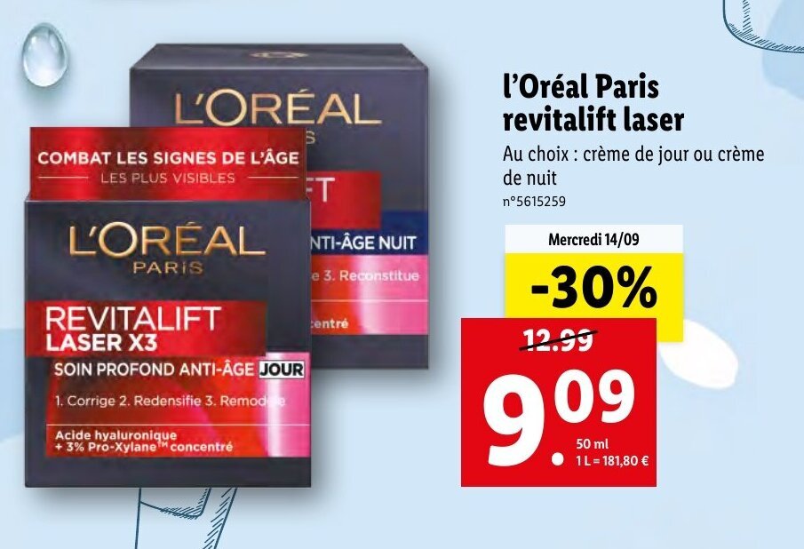 Promo L Or Al Paris Revitalift Laser Chez Lidl