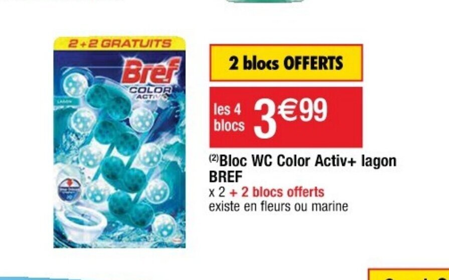 Promo Bref Bloc Wc Color Activ Lagon Chez Cora