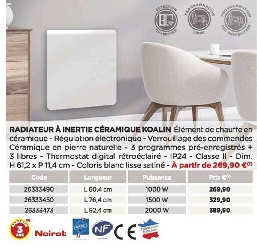 Promo Radiateur Inertie C Ramique Koalin Chez Bricomarch