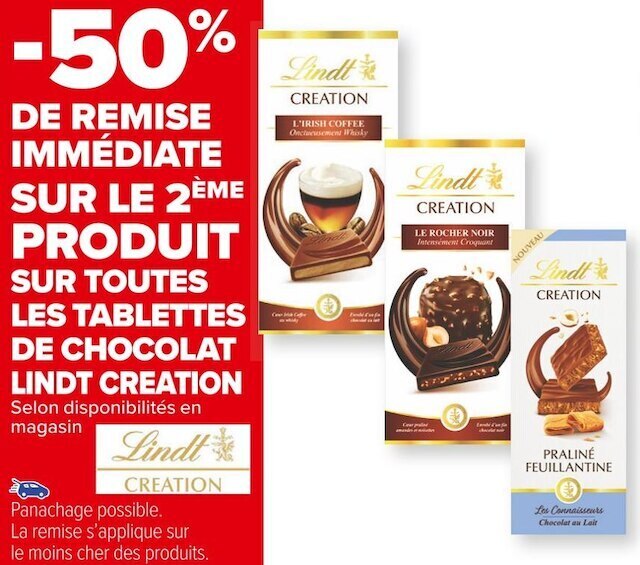 Promo Lindt Bon Plan Sur Toutes Les Tablettes De Chocolat Lindt