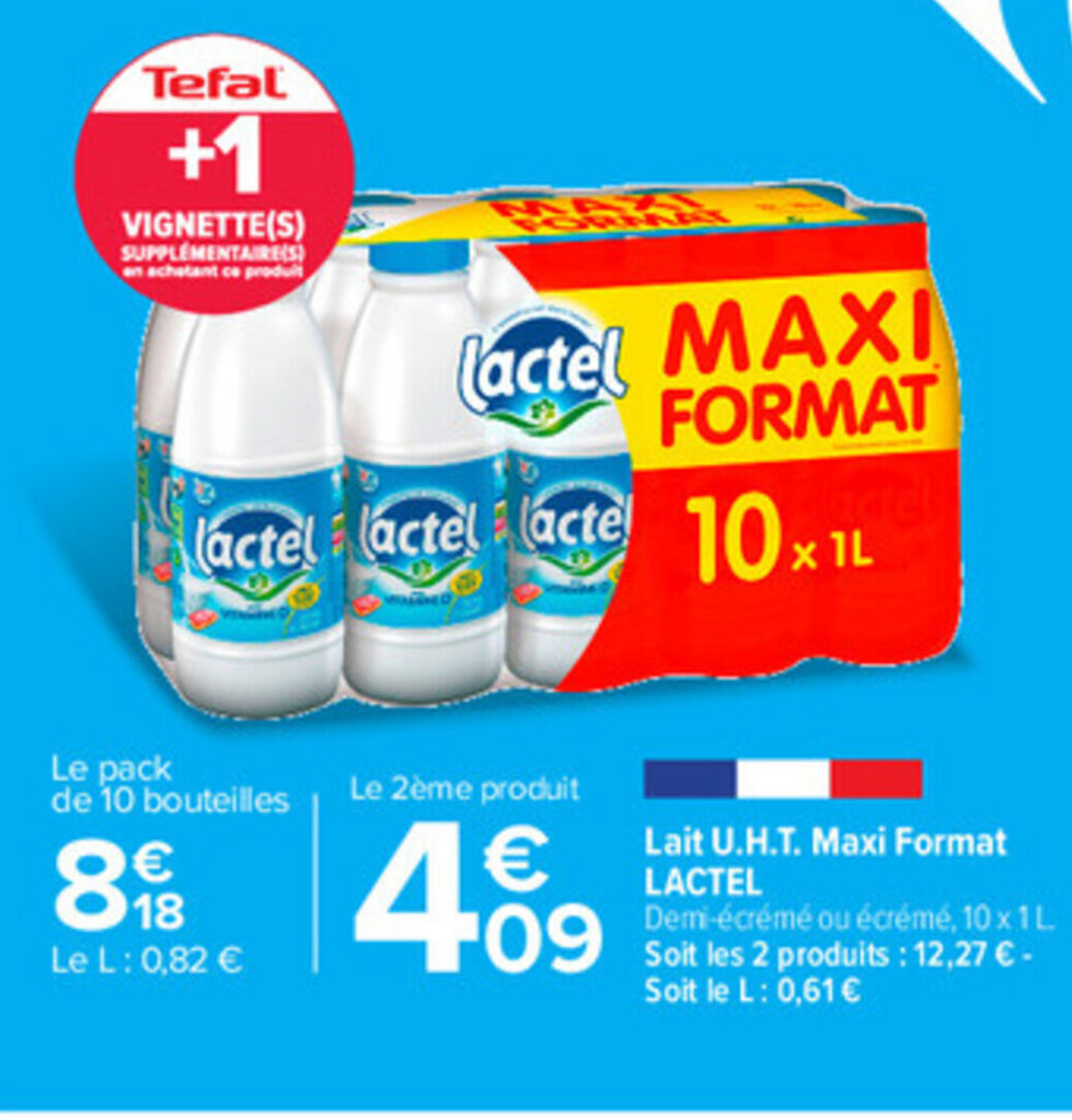 Promo Lait U H T Maxi Format Lactel Chez Carrefour Market