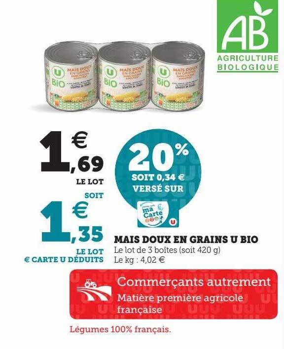 Promo Ma S Doux En Grains U Bio Chez Super U